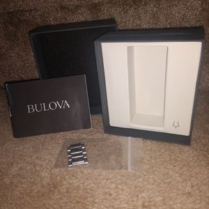 Bulova Watch Box & (2) Stainless Steel Links